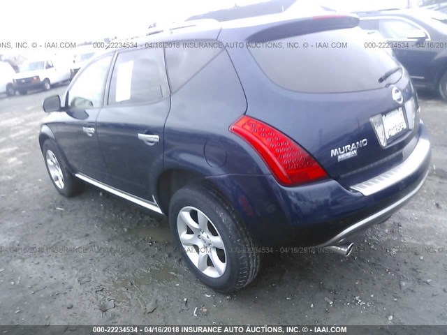 JN8AZ08W66W509913 - 2006 NISSAN MURANO SL/SE/S BLUE photo 3