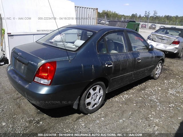 KMHDN45DX3U645981 - 2003 HYUNDAI ELANTRA GLS/GT GREEN photo 4