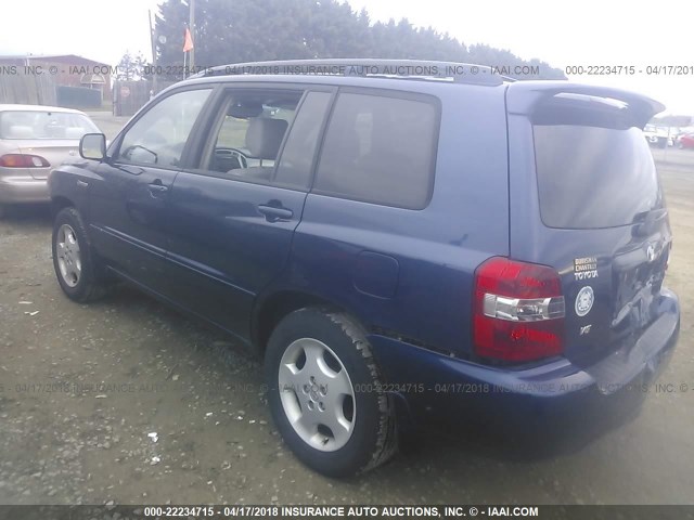 JTEDP21A950045490 - 2005 TOYOTA HIGHLANDER LIMITED BLUE photo 3