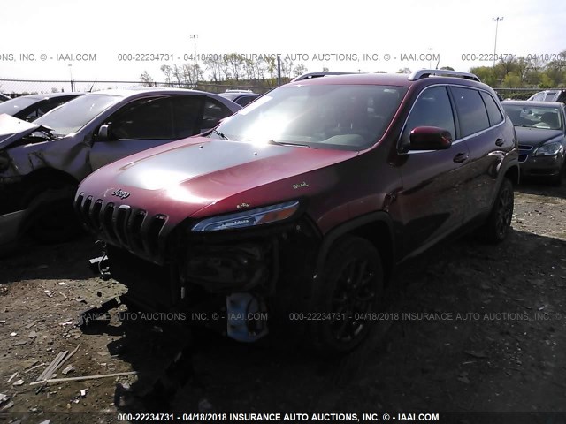 1C4PJLCS6EW165369 - 2014 JEEP CHEROKEE LATITUDE RED photo 2