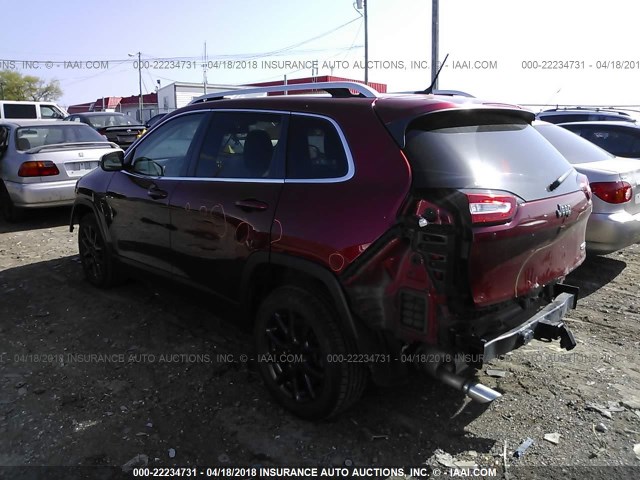 1C4PJLCS6EW165369 - 2014 JEEP CHEROKEE LATITUDE RED photo 3