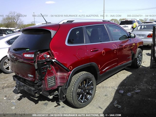 1C4PJLCS6EW165369 - 2014 JEEP CHEROKEE LATITUDE RED photo 4