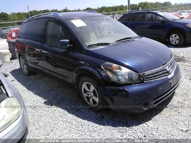 5N1BV28U57N102058 - 2007 NISSAN QUEST S/SE/SL Dark Blue photo 1