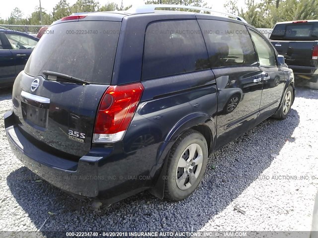 5N1BV28U57N102058 - 2007 NISSAN QUEST S/SE/SL Dark Blue photo 4