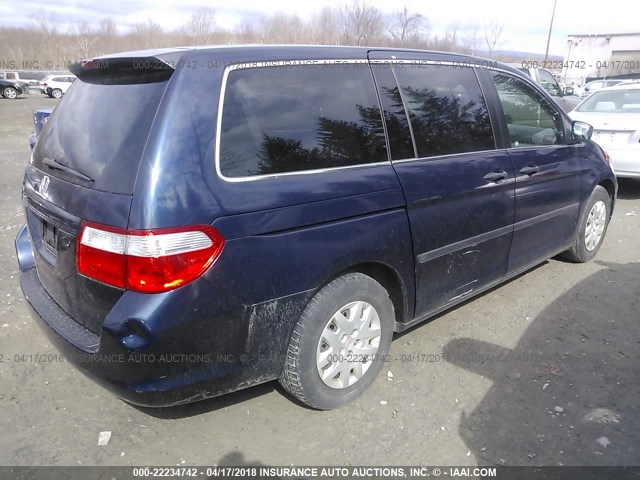 5FNRL38297B054320 - 2007 HONDA ODYSSEY LX Dark Blue photo 4