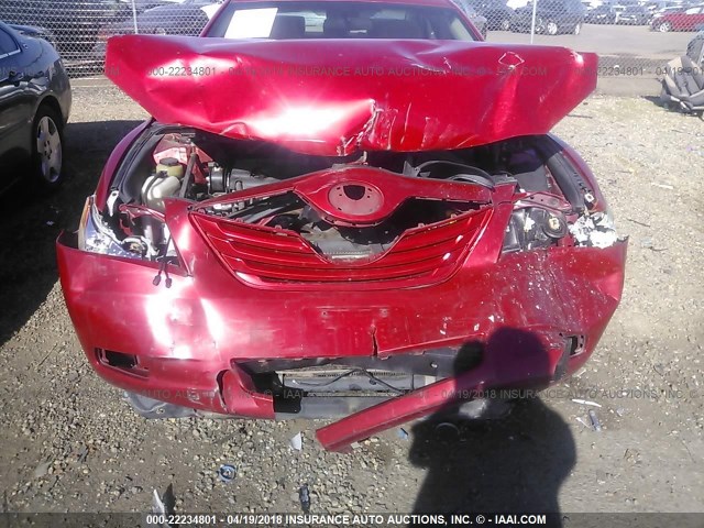 4T1BE46K69U272936 - 2009 TOYOTA CAMRY SE/LE/XLE RED photo 6