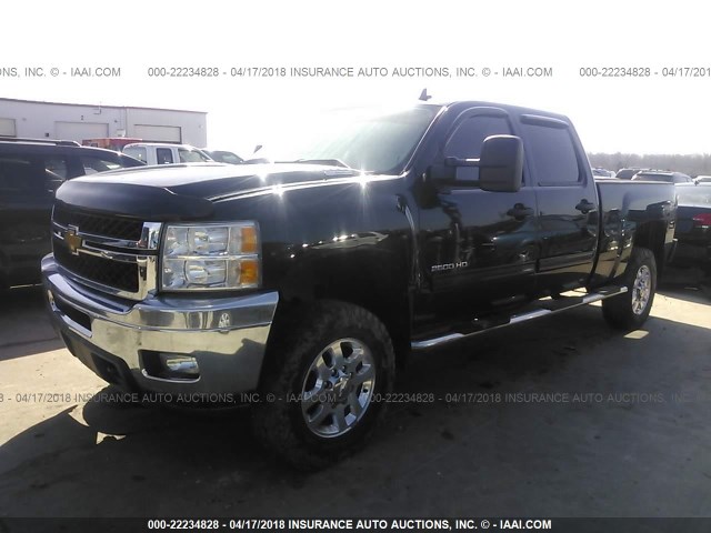 1GC1KXC8XCF100830 - 2012 CHEVROLET SILVERADO K2500 HEAVY DUTY LT BLACK photo 2