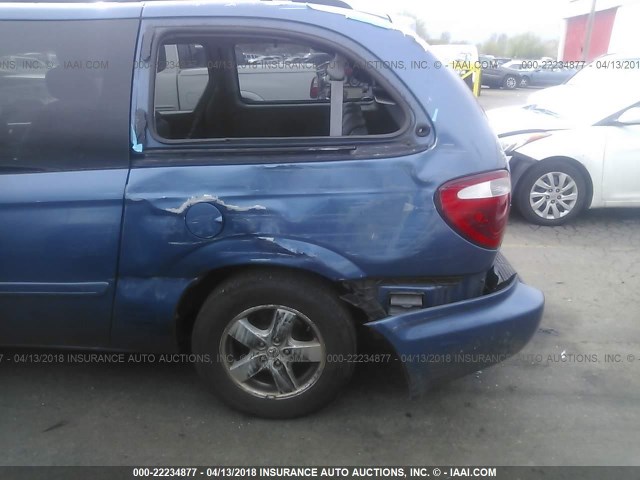 2D4GP44L16R694351 - 2006 DODGE GRAND CARAVAN SXT BLUE photo 6