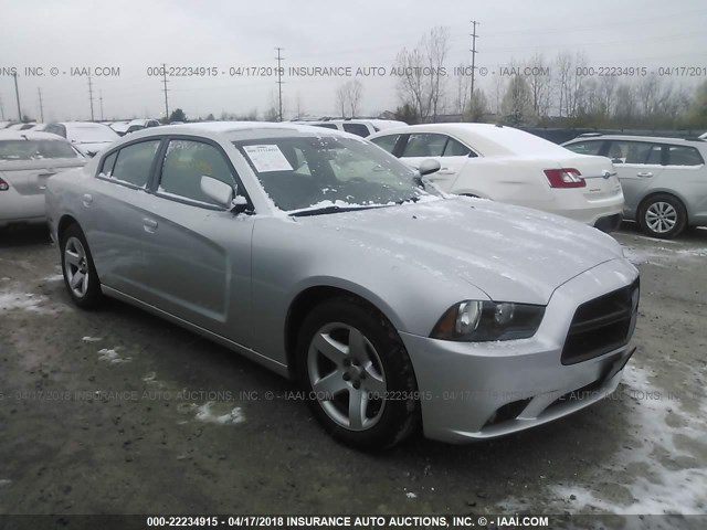 2C3CDXATXCH267783 - 2012 DODGE CHARGER POLICE SILVER photo 1