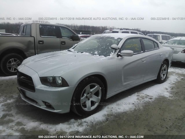 2C3CDXATXCH267783 - 2012 DODGE CHARGER POLICE SILVER photo 2