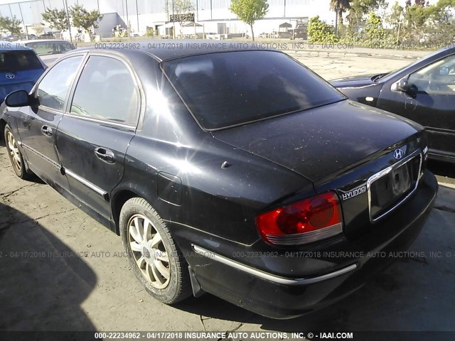 KMHWF35H72A696843 - 2002 HYUNDAI SONATA GLS/LX BLACK photo 3