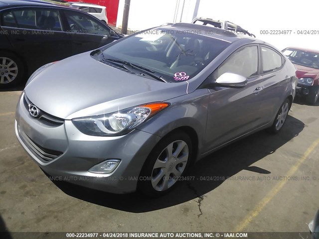 KMHDH4AE4DU508090 - 2013 HYUNDAI ELANTRA GLS/LIMITED SILVER photo 2