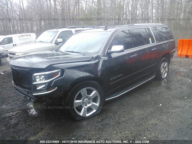 1GNSKKKC4FR541165 - 2015 CHEVROLET SUBURBAN K1500 LTZ GRAY photo 2