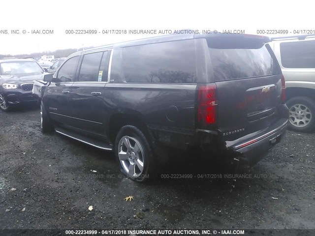 1GNSKKKC4FR541165 - 2015 CHEVROLET SUBURBAN K1500 LTZ GRAY photo 3