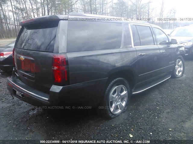 1GNSKKKC4FR541165 - 2015 CHEVROLET SUBURBAN K1500 LTZ GRAY photo 4