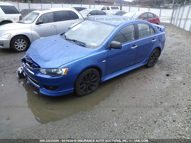 JA32U8FW1BU045563 - 2011 MITSUBISHI LANCER GTS BLUE photo 2