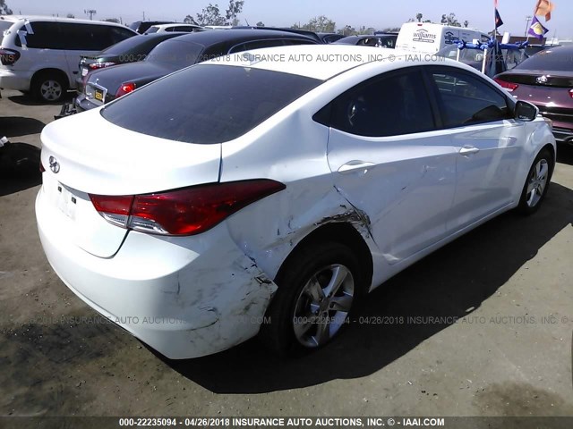 5NPDH4AE8CH142180 - 2012 HYUNDAI ELANTRA GLS/LIMITED WHITE photo 4