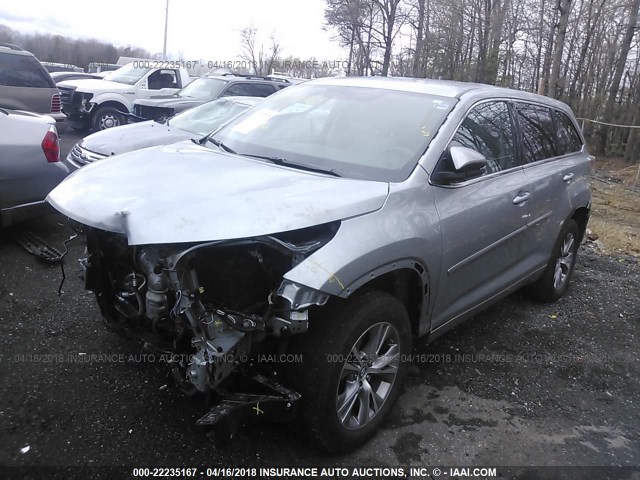 5TDBKRFHXGS226073 - 2016 TOYOTA HIGHLANDER LE/LE PLUS SILVER photo 2