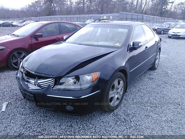 JH4KB16586C002208 - 2006 ACURA RL BLACK photo 2