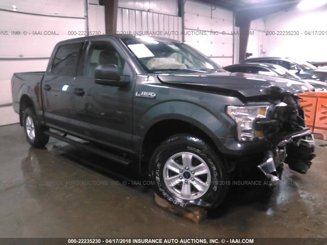 1FTEW1EF1FKE62636 - 2015 FORD F150 SUPERCREW GRAY photo 1