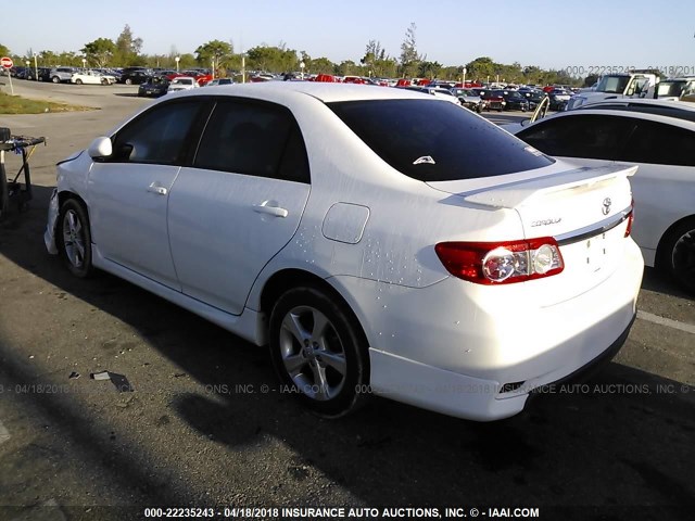 2T1BU4EE7BC635444 - 2011 TOYOTA COROLLA S/LE WHITE photo 3