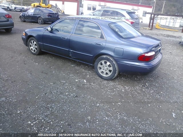 1YVGF22EX25303126 - 2002 MAZDA 626 LX BLUE photo 3