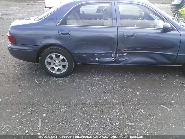 1YVGF22EX25303126 - 2002 MAZDA 626 LX BLUE photo 6