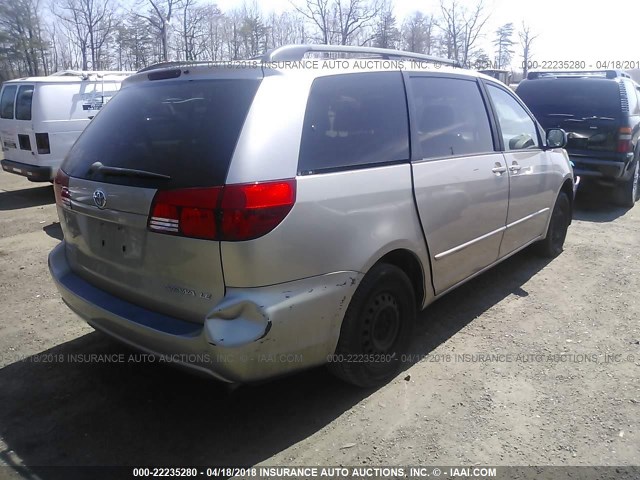 5TDZA23C84S088711 - 2004 TOYOTA SIENNA CE/LE BEIGE photo 4