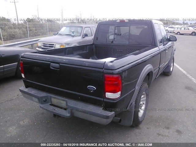 1FTZR15VXYTB02889 - 2000 FORD RANGER SUPER CAB BLACK photo 4