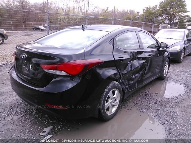 KMHDH4AE8EU113332 - 2014 HYUNDAI ELANTRA SE/SPORT/LIMITED BLACK photo 4