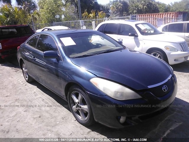 4T1CA38P34U009671 - 2004 TOYOTA CAMRY SOLARA SE/SLE BLUE photo 1