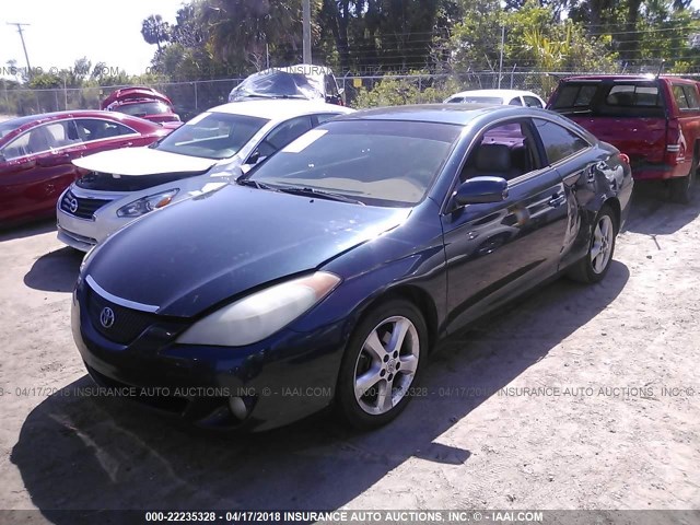 4T1CA38P34U009671 - 2004 TOYOTA CAMRY SOLARA SE/SLE BLUE photo 2