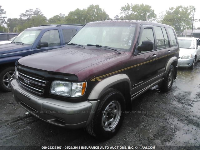 JACDJ58X227J04477 - 2002 ISUZU TROOPER S/LS/LIMITED BURGUNDY photo 2