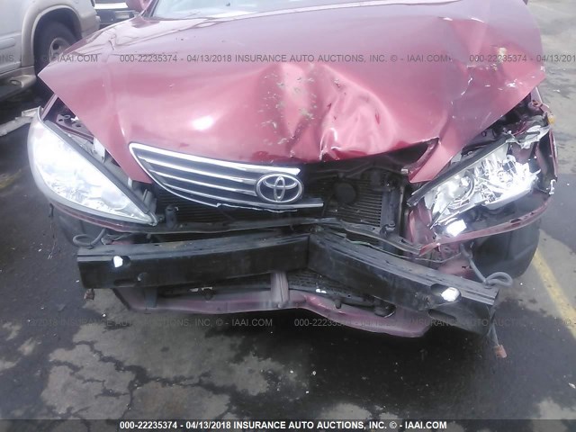 4T1BE32K65U420173 - 2005 TOYOTA CAMRY LE/XLE/SE ბურგუნდია ფოტო 6