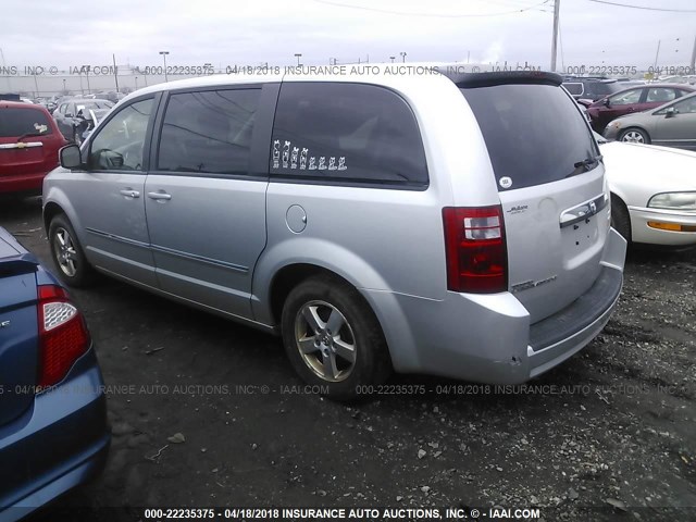 1D8HN54P18B101848 - 2008 DODGE GRAND CARAVAN SXT SILVER photo 3