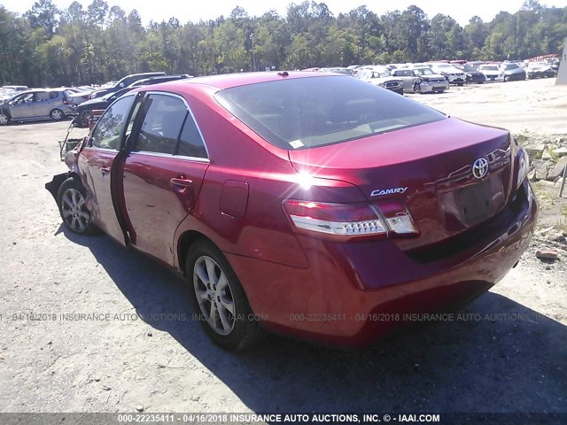 4T1BF3EK0BU155058 - 2011 TOYOTA CAMRY SE/LE/XLE 红色 照片 3