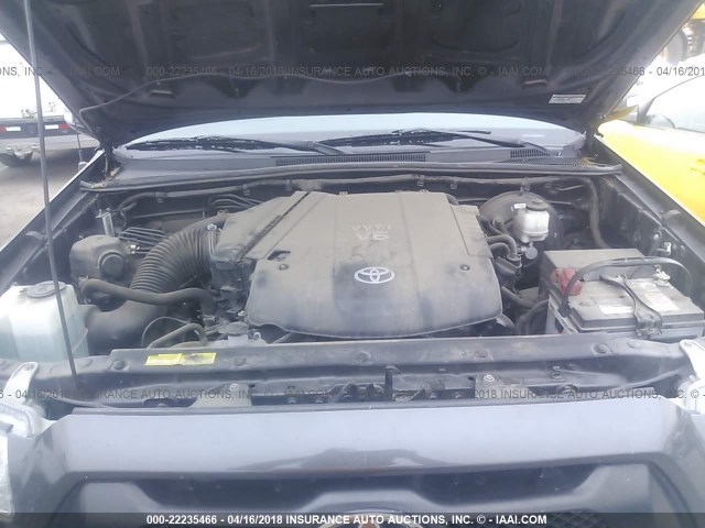 3TMJU4GN9EM166085 - 2014 TOYOTA TACOMA DOUBLE CAB PRERUNNER GRAY photo 10