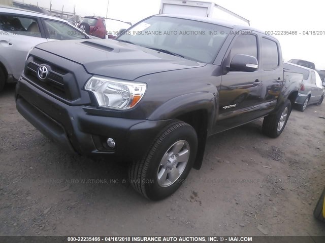 3TMJU4GN9EM166085 - 2014 TOYOTA TACOMA DOUBLE CAB PRERUNNER GRAY photo 2