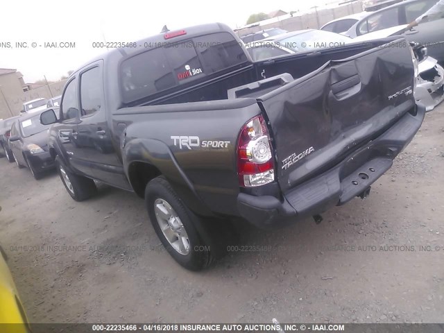 3TMJU4GN9EM166085 - 2014 TOYOTA TACOMA DOUBLE CAB PRERUNNER GRAY photo 3