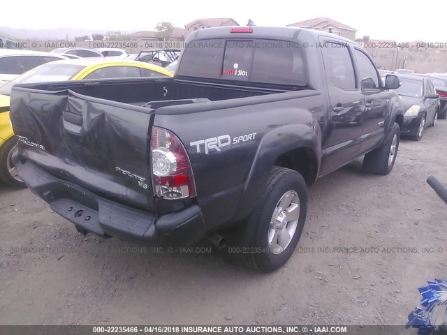 3TMJU4GN9EM166085 - 2014 TOYOTA TACOMA DOUBLE CAB PRERUNNER GRAY photo 4