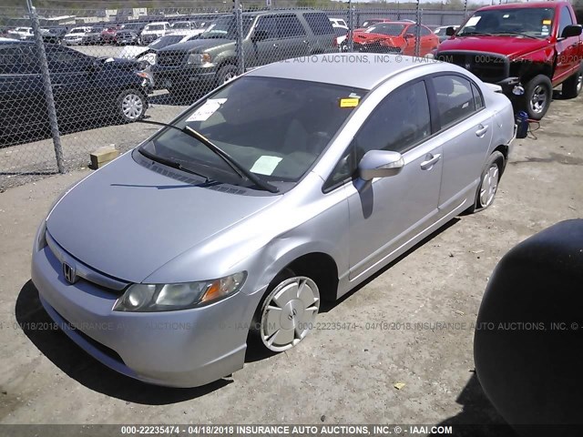 JHMFA362X6S016624 - 2006 HONDA CIVIC HYBRID SILVER photo 2