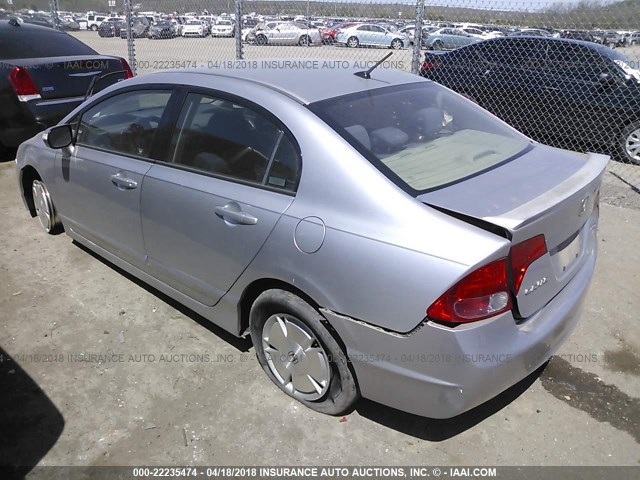 JHMFA362X6S016624 - 2006 HONDA CIVIC HYBRID SILVER photo 3