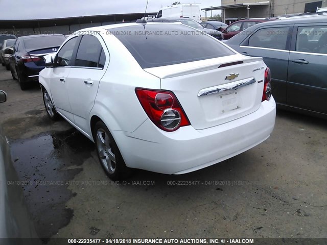 1G1JE5SB4F4109511 - 2015 CHEVROLET SONIC LTZ WHITE photo 3