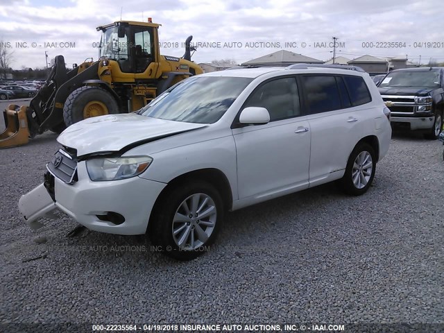 JTEEW41A982022951 - 2008 TOYOTA HIGHLANDER HYBRID WHITE photo 2