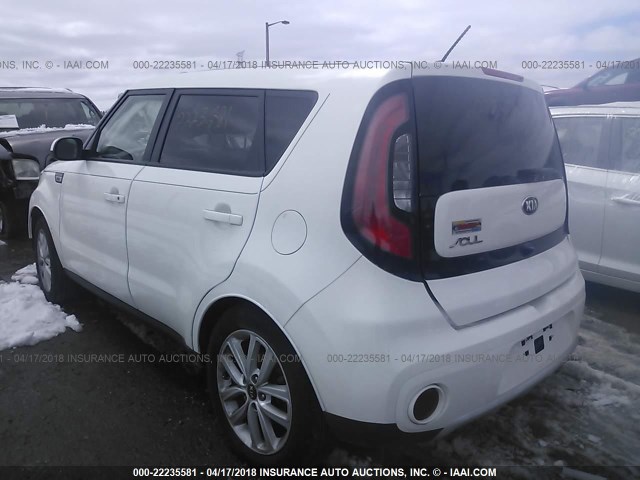 KNDJP3A53H7416140 - 2017 KIA SOUL + WHITE photo 3