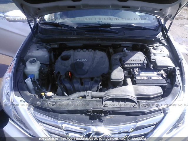 5NPEC4AC7CH440219 - 2012 HYUNDAI SONATA SE/LIMITED SILVER photo 10