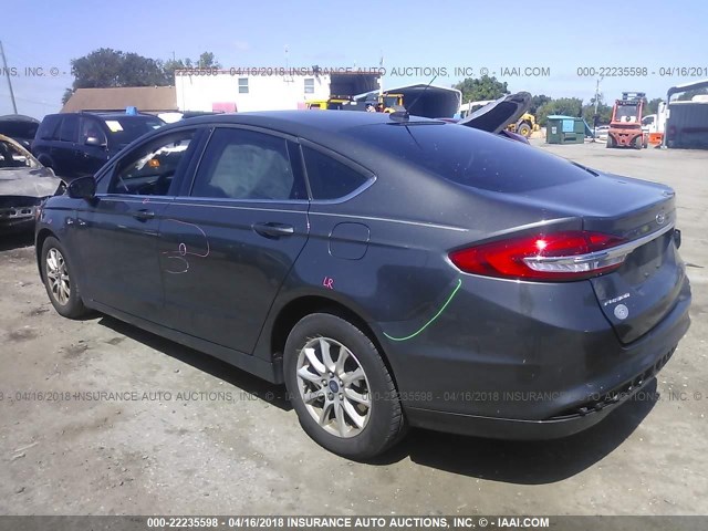 3FA6P0G73HR184716 - 2017 FORD FUSION S GRAY photo 3