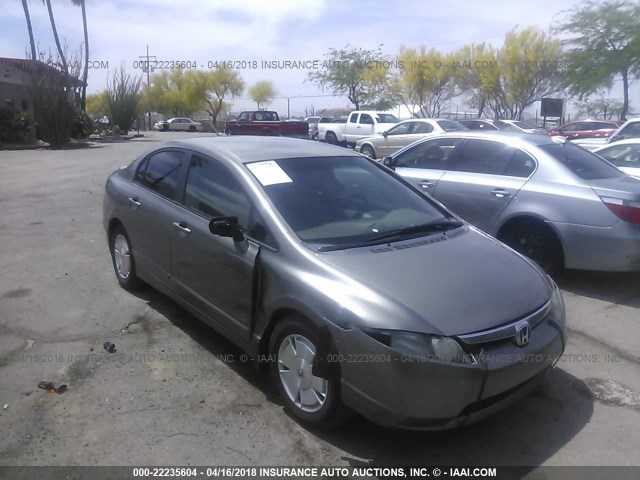 JHMFA36216S026619 - 2006 HONDA CIVIC HYBRID GRAY photo 1