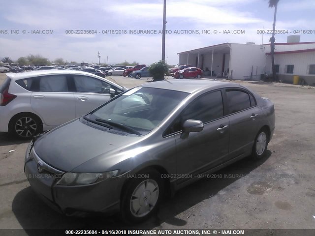 JHMFA36216S026619 - 2006 HONDA CIVIC HYBRID GRAY photo 2