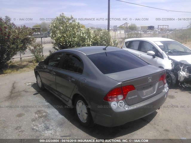 JHMFA36216S026619 - 2006 HONDA CIVIC HYBRID GRAY photo 3